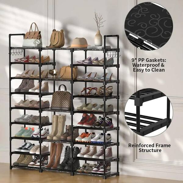 9-Tier Shoe Rack-Tiered Storage for Sneakers, Heels, Flats, Accessories, and More-Space Saving Organization