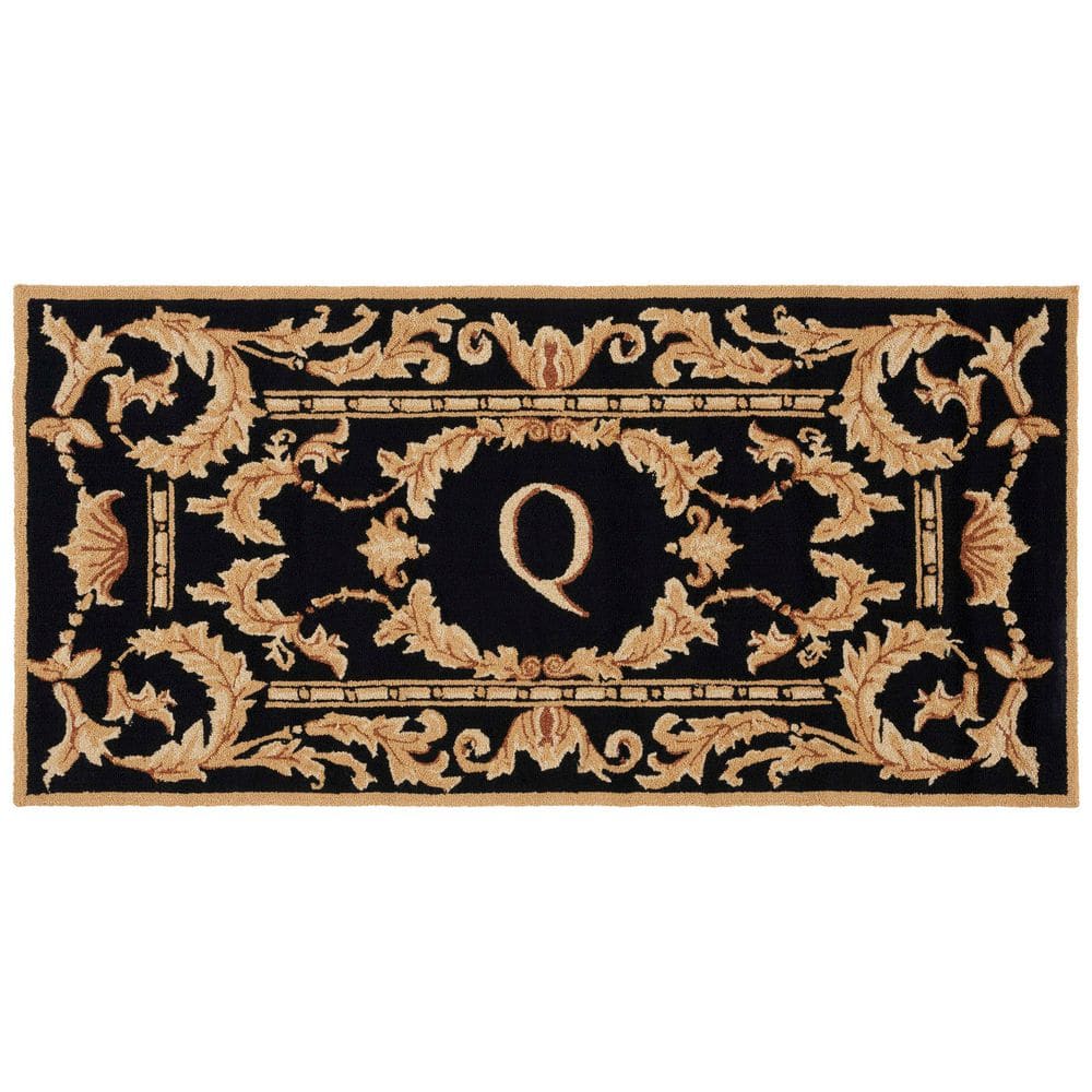 SAFAVIEH Monogram Black 3 ft. x 6 ft.