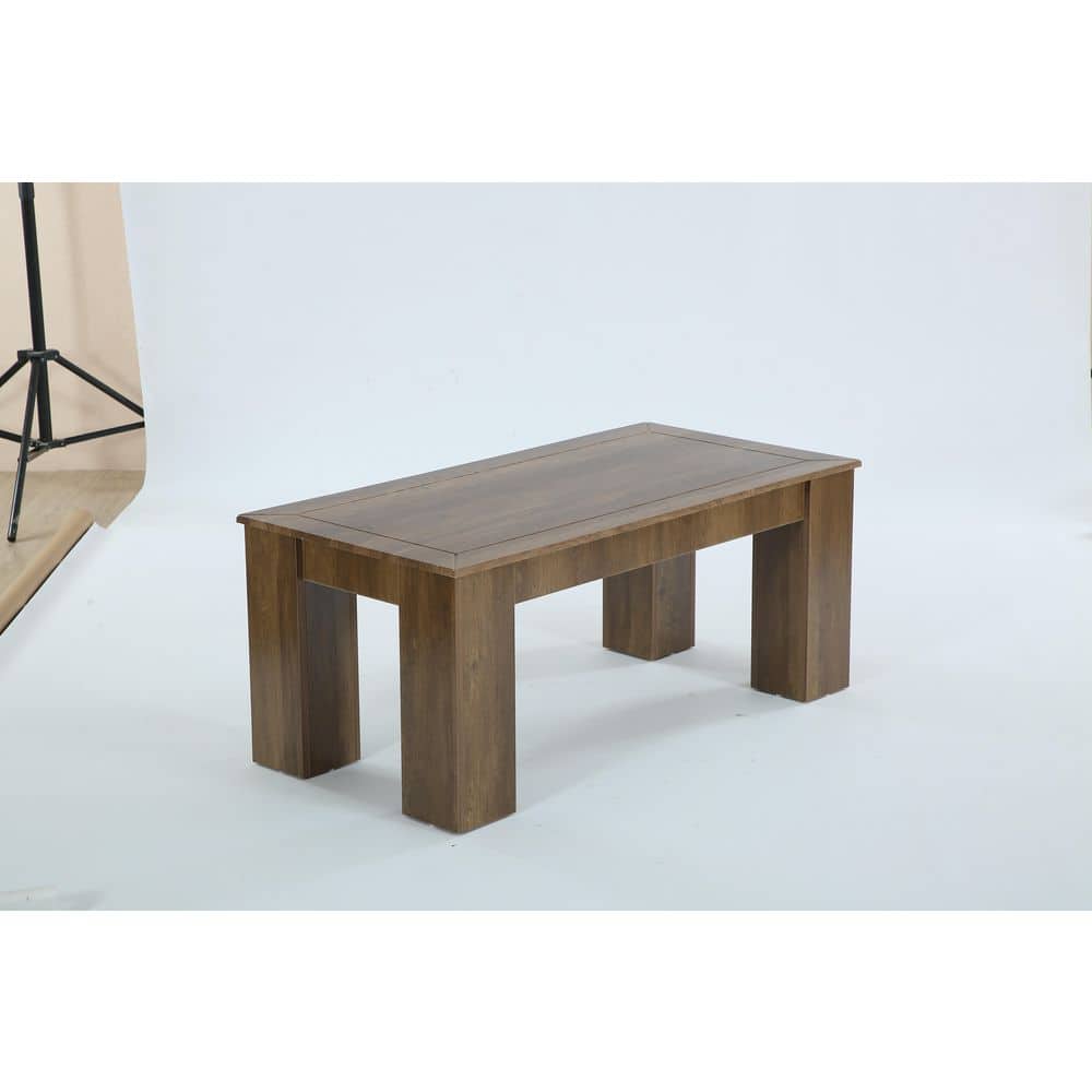 47 in. Brown Rectangle Wood Coffee Table for Living Room