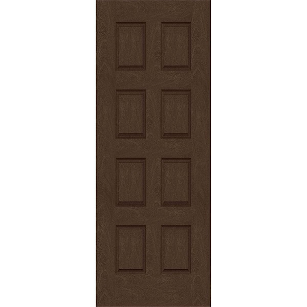 Steves & Sons Regency 36 in. x 96 in. Universal Handing 8-Panel Hickory Stain Mahogany Fiberglass Front Door Slab