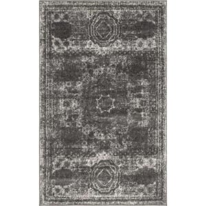 Bromley Wells Dark Gray 3' 3 x 5' 3 Area Rug