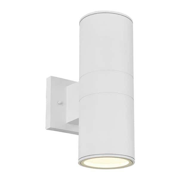 White LED Light Outdoor Wall Cylinder Light ELED1216 - The Home Depot