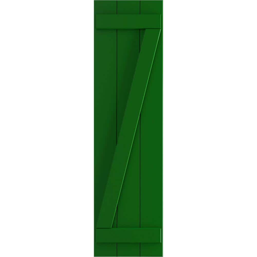 True Fit 16-1/8 in. x 30 in. PVC 3-Joined Board and Batten Shutters with Z-Bar Pair in Viridian Green price history on PriceWatchPro