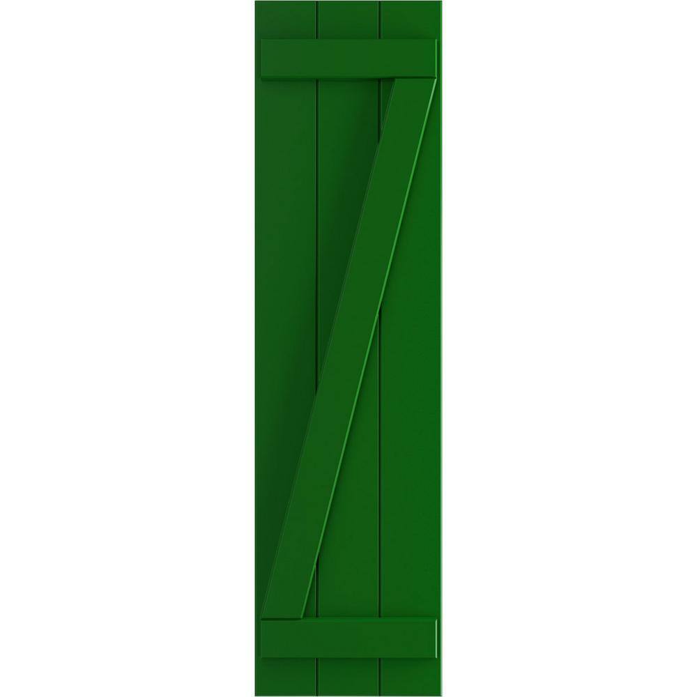 True Fit 16-1/8 in. x 49 in. PVC 3-Joined Board and Batten Shutters with Z-Bar Pair in Viridian Green price history on PriceWatchPro