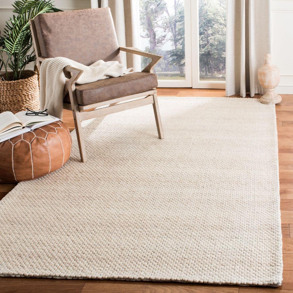 Marbella Beige and Brown 6' x 9' Flat Woven Wool Rug