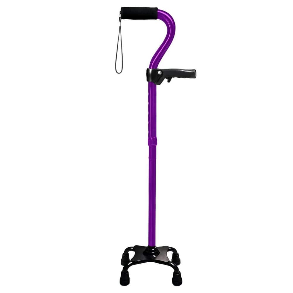 Adjustable Folding Walking Cane 4-Pronged Base with Foam Handles for Seniors, Extra Stability in Purple price history on PriceWatchPro