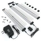 12 in. LED 3000K Black Under Cabinet Lighting, Dimmable Hand Wave Activated (3-Pack)