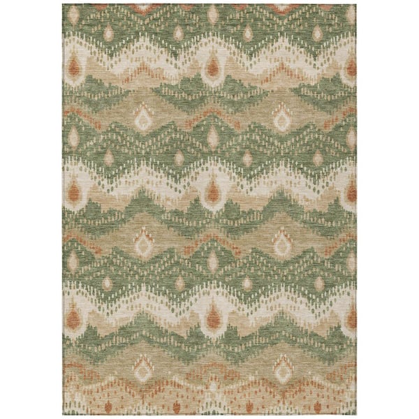 Chantille Machine Washable Indoor/Outdoor Abstract ACN3074 Fern 9 ft. x 12 ft. Area Rug