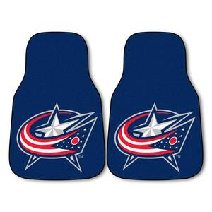 Columbus Blue Jackets 18 in. x 27 in. 2-Piece Carpeted Car Mat Set