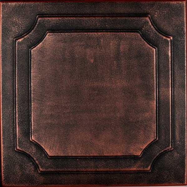 A La Maison Ceilings Virginian Black Copper 1.6 ft. x 1.6 ft. Decorative Foam Glue Up Ceiling Tile (21.6 sq. ft./Case)