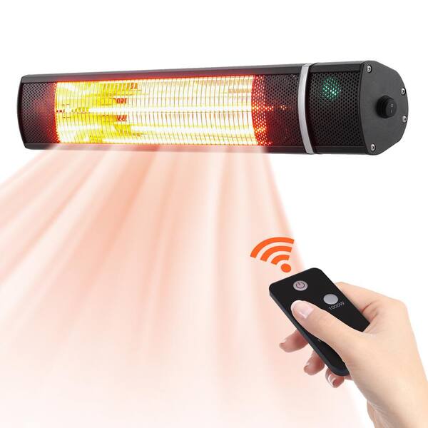 Unbranded 1500-Watt Black Electric Indoor/Outdoor Infrared Carbon Tech Space Heater Wall Heater With Remote
