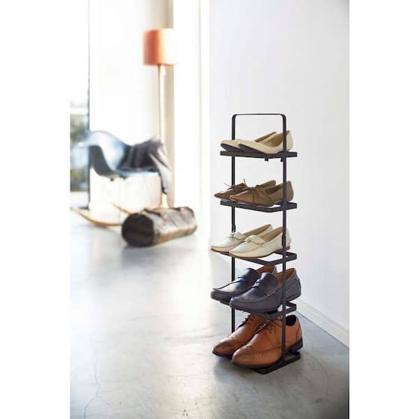 Yamazaki Home 30.5 H 5 Pair Black Steel Shoe Rack 2479 The Home