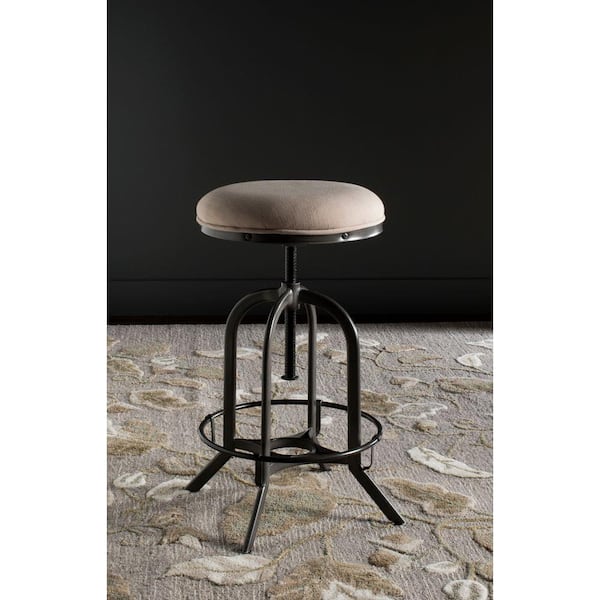 Wildomar 25 in. Burnt Oak Cushioned Bar Stool