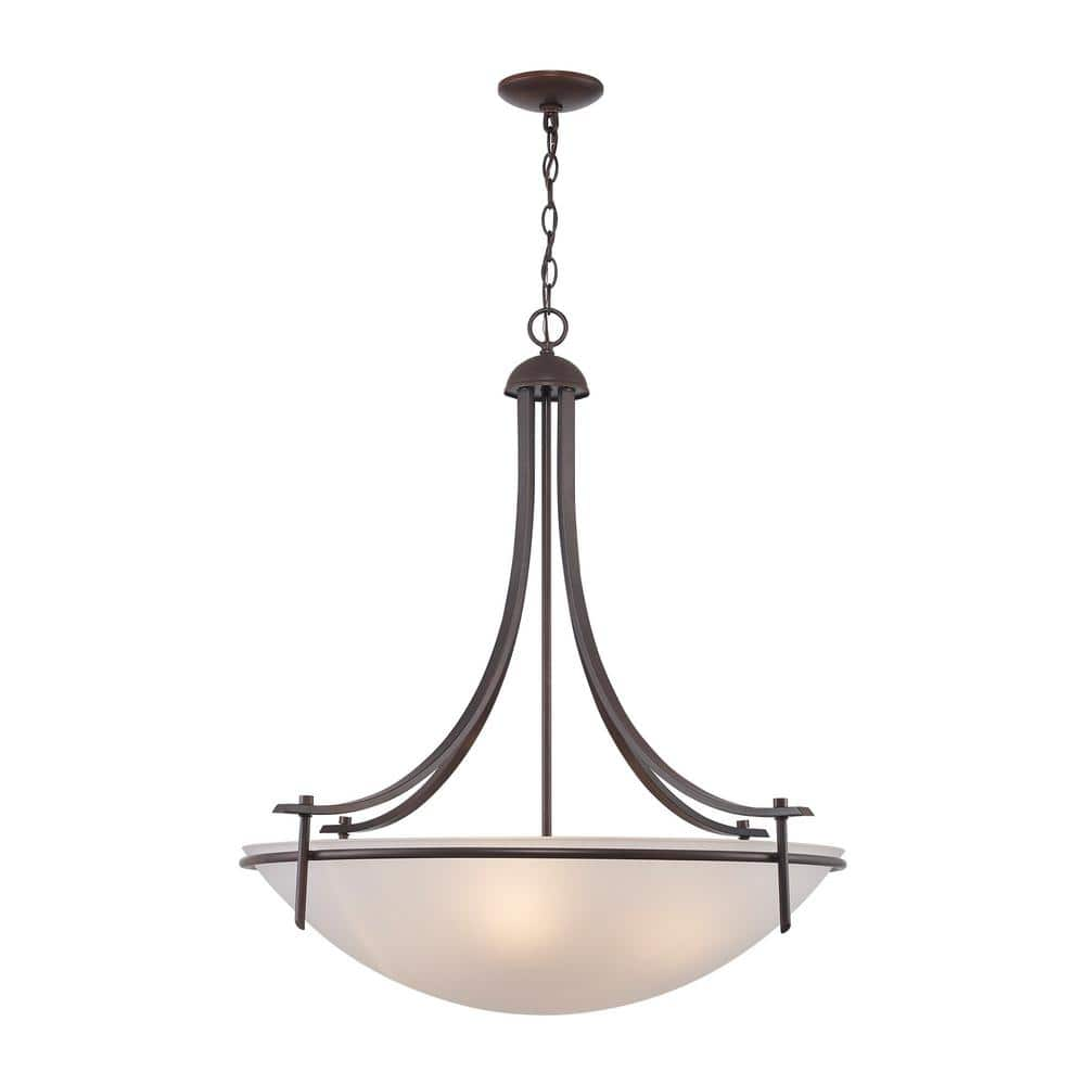 UPC 736916528993 product image for Vitalian 32 in. 4-Light Oil Rubbed Bronze Pendant Light Fixture with Frosted Gla | upcitemdb.com