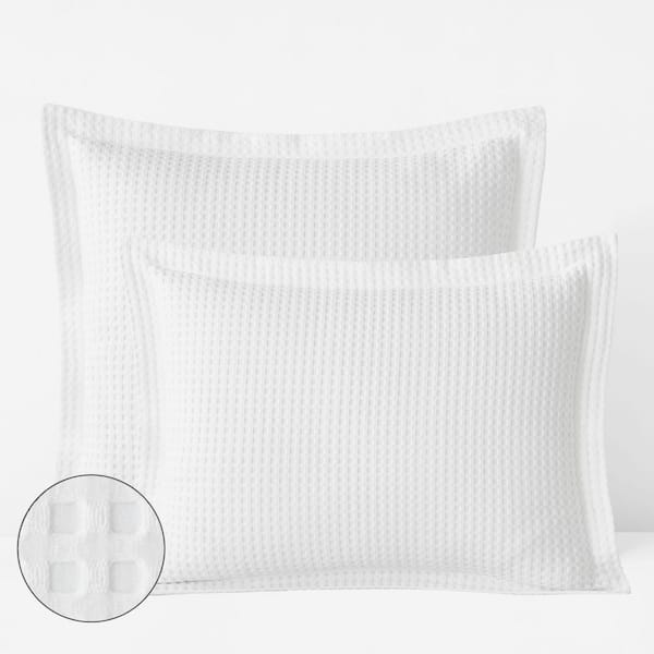 Company Cotton Waffle Collection White Cotton Euro Sham