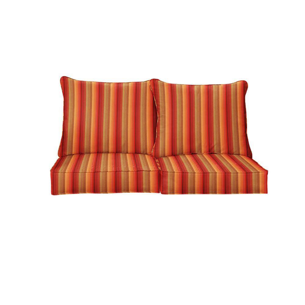 22.5 in. x 22.5 in. Sunbrella Astoria Sunset Deep Seating Indoor/Outdoor Loveseat Cushion price history on PriceWatchPro