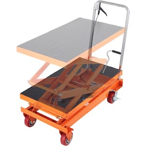 Hydraulic Scissor Cart 770 lbs. Manual Double Hydraulic Lift Table Cart 59 in. Lifting Height for Material Handling