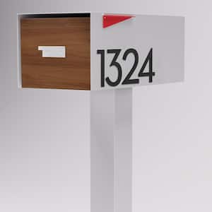 Large Malone Malone Post Mounted Mailbox with Sublimated Wood Door