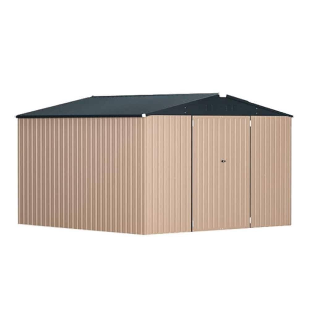 10 ft. W x 14 ft. D Metal Shed with Double Lockable Door in Brown (140 sq. ft. ) price history on PriceWatchPro