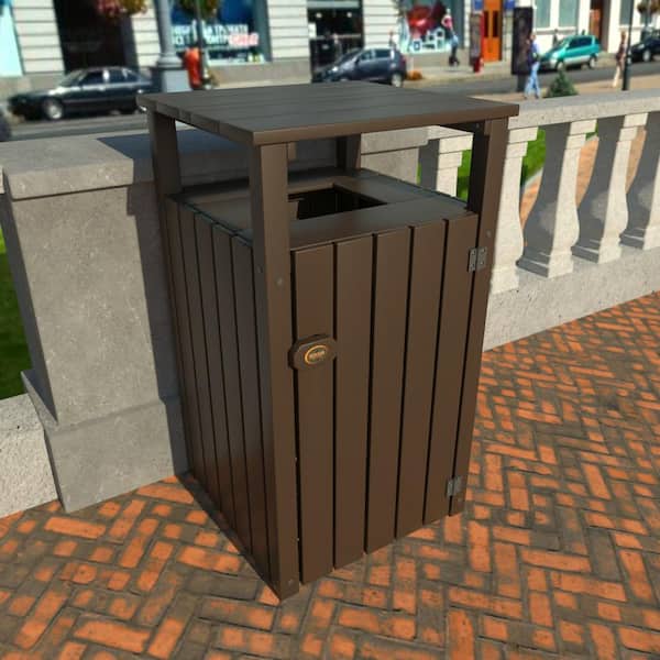 Commercial 40 Gal. Open Trash Can with Hood