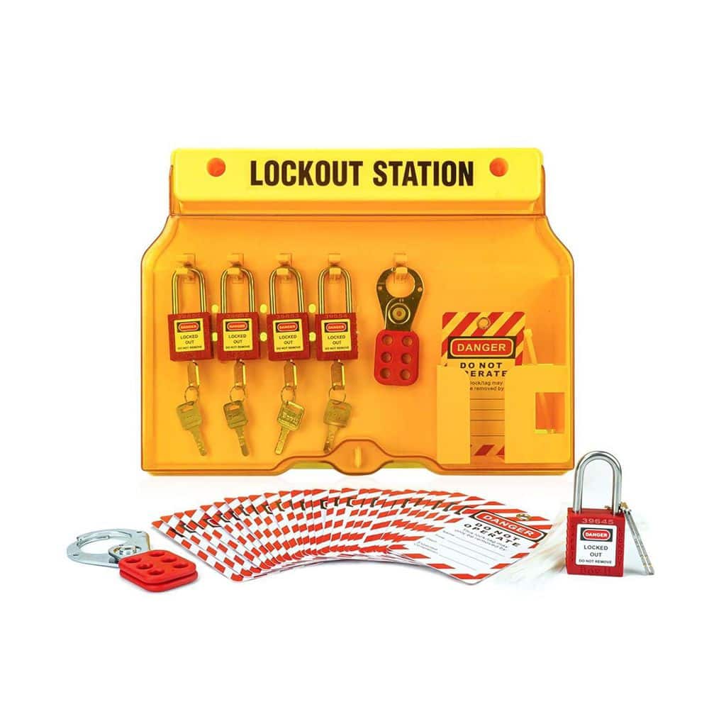 25-Pack 12.24 x 15.98 x 1.73 in. Yellow Wall Mountable OSHA Compliant Lockout Tagout Station with Padlocks Tags Ties price history on PriceWatchPro
