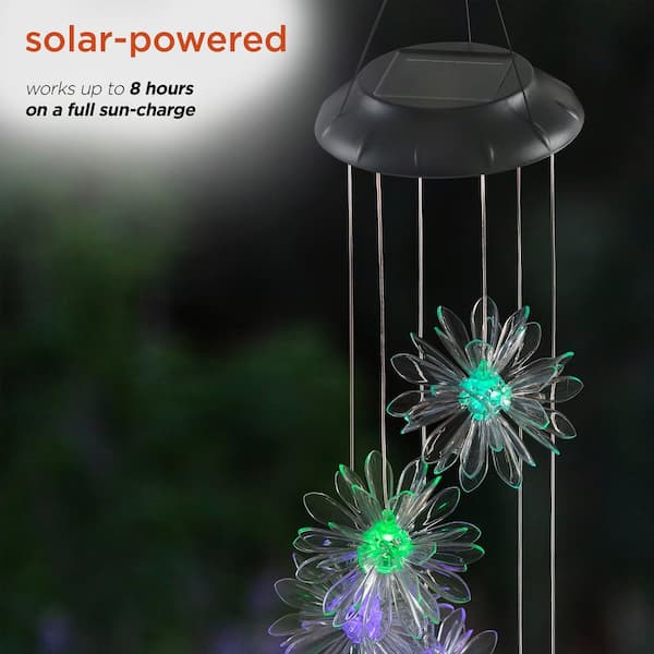 Alpine 28 in. Solar Color Changing Flower Mobile