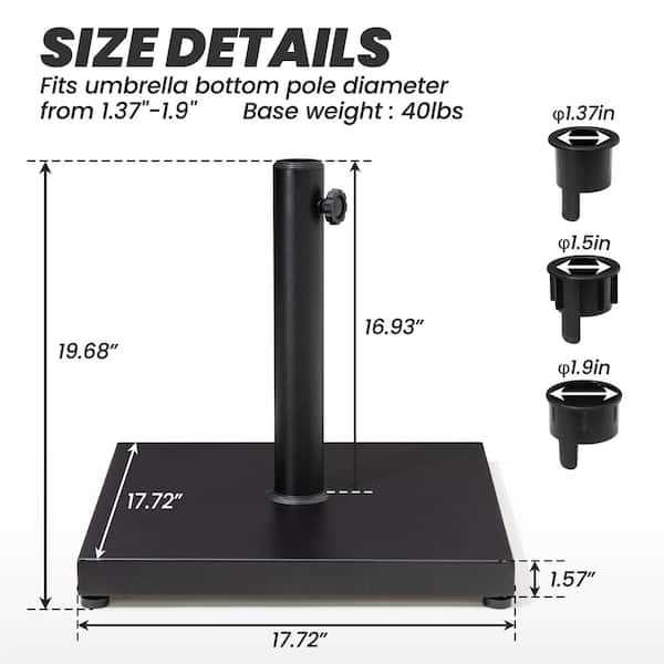 bottom patio umbrella pole Replacement Umbrella Mount, Metal Deck Umbrella Holder Outdoor, Universal Umbrella Replacement Parts Tube Bracket, Heavy-Duty Umbrella Base Holder Tube Bracket for Balcony Pool (Black) : Patio, Lawn & Sit outdoors comfortably in the shade with the help of this outdoor umbrella base Replace Broken Umbrella Parts -