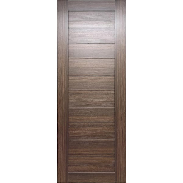 Valusso design doors Labella 30 in. x 80 in. No Bore Solid Core Whiskey Oak Prefinished Wood Interior Door Slab