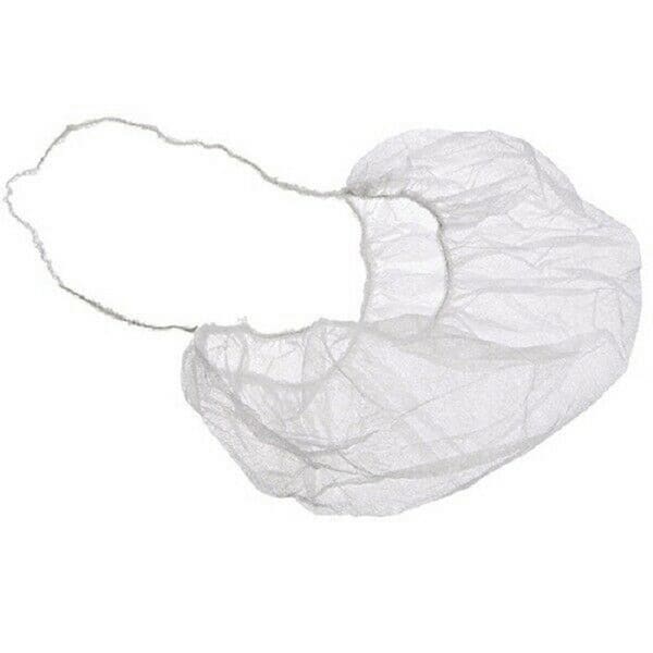 G & F Products White Disposable Polypropylene Beard Net Covers