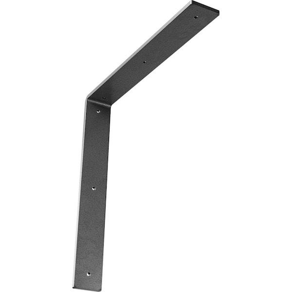 Ekena Millwork 14 in. x 2 in. x 14 in. Steel Hammered Silver Hamilton Bracket