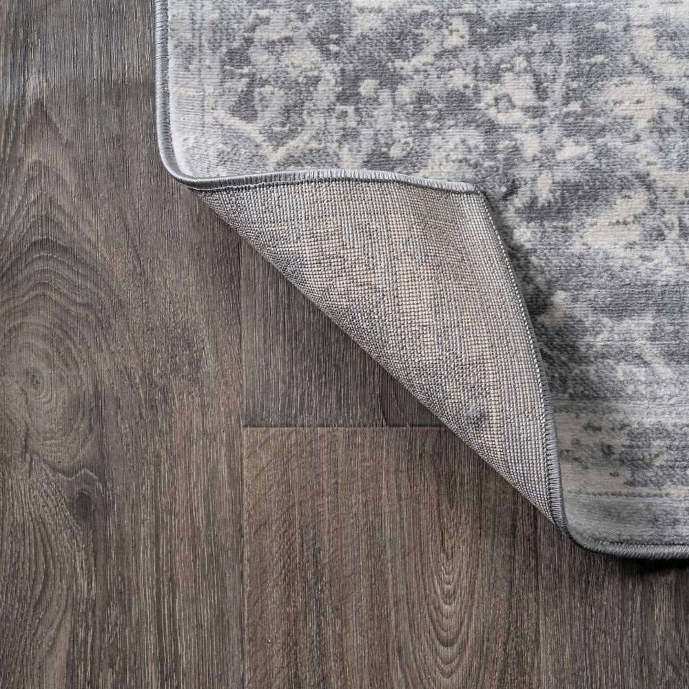 Light Gray Synthetic Reversible Rectangular Area Rug 5x8 Feet