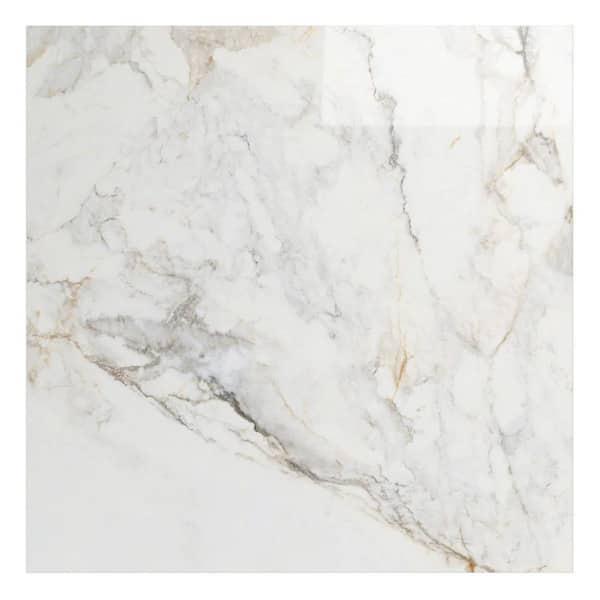 Tavani Calacatta Gold 47.24 in. x 47.24 in. Marble Look Polished Porcelain Floor and Wall Tile (15.49 Sq. Ft. / Each)