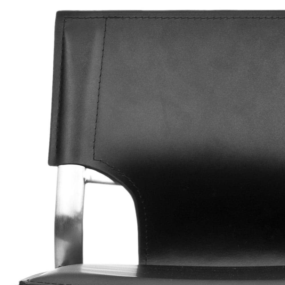Armondo Black Leather Adjustable Swivel Bar Stool