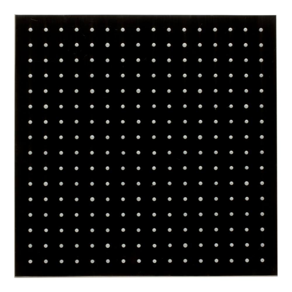 Brushed Nickel Square LED Rain Shower Head, 16-inch