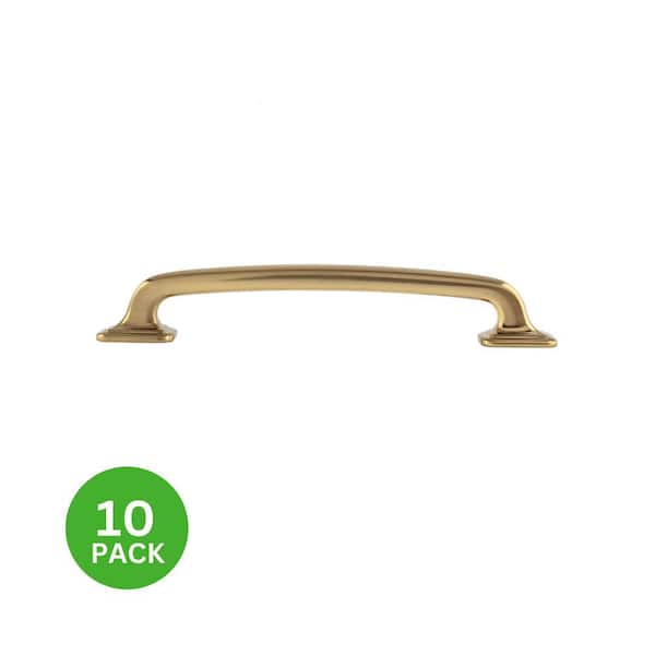 10-Pack Grayson 5 in. (127 mm) Center-to-Center Traditional Satin Brass Bar Drawer Pull
