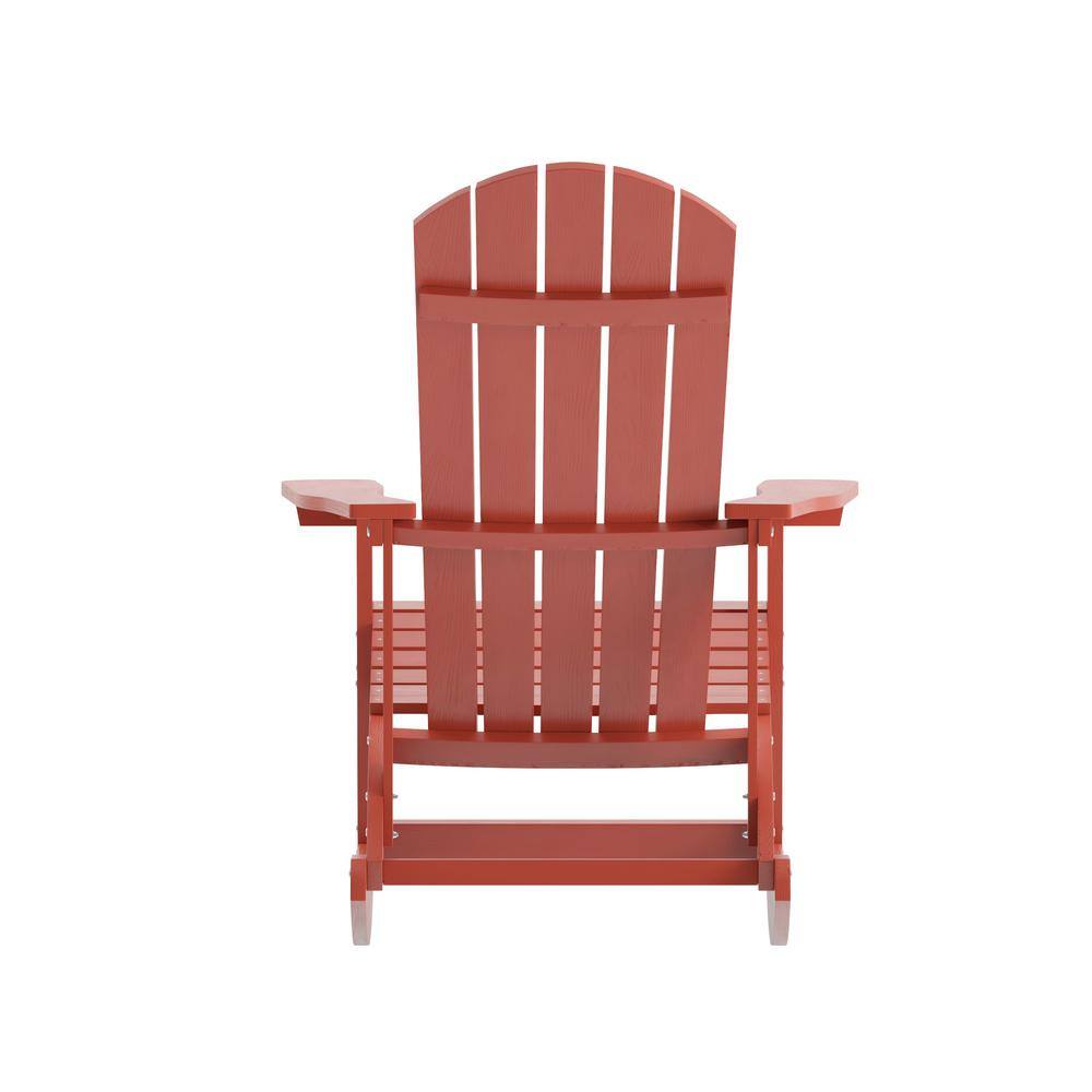 Red Polystyrene Adirondack Rocking Chair with Arms