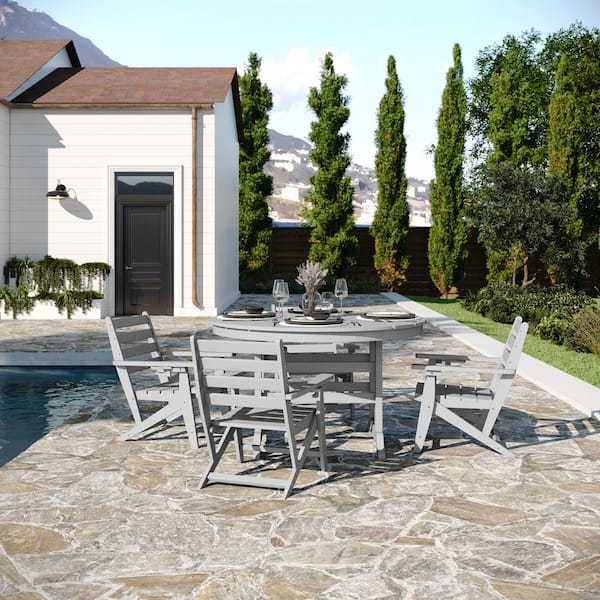 Carnegy Avenue Gray 5-Piece Plastic Patio Conversation Set