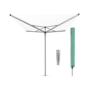116.1 x 116.1 in. Topspinner Outdoor Rotary Clothesline with Ground Spike and Protective Cover