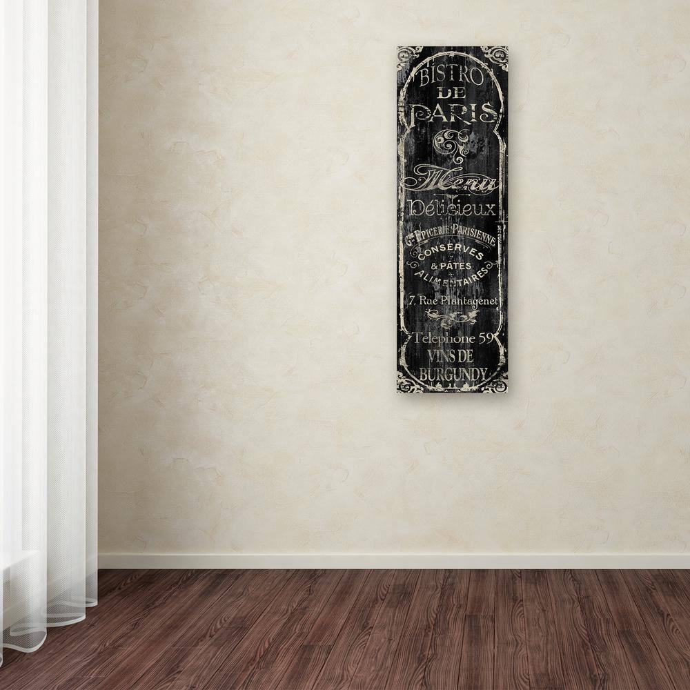 Vintage Black and White French Bistro Canvas Art 27x33