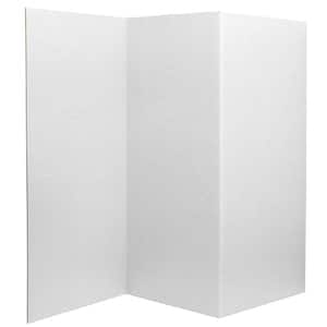 3 ft. Short White Temporary Cardboard Folding Screen - 3 Panels