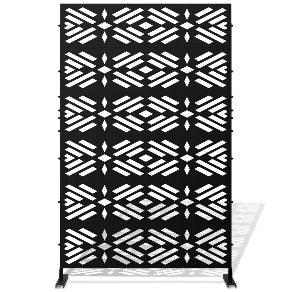 WIAWG 76 in. H Outdoor Privacy Screen and Panels in Black Decorative