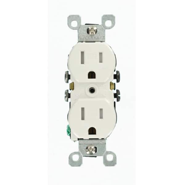 Leviton 15 Amp Weather and Tamper Resistant Duplex Outlet, White