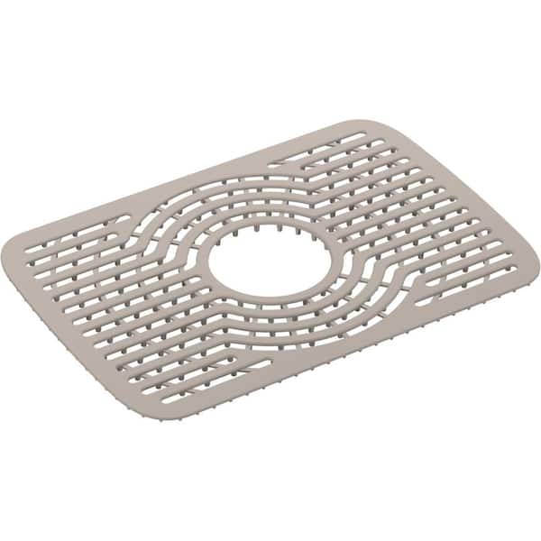 mDesign Adjustable Plastic Kitchen Sink Protector Mat, Large, 2 Pack - Clear