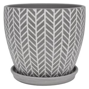 8 in. Soho Grey Ceramic Planter