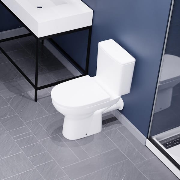 ANZZI 2-Piece Elongated Toilet in White with Soft-Close Lid, 1.6