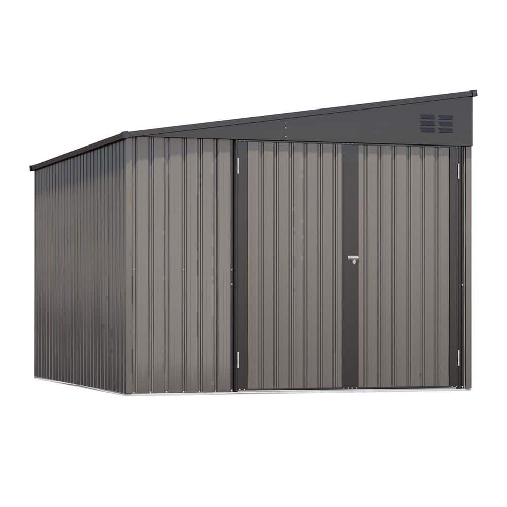 10 ft. W x 8 ft. D Metal Storage Shed with 2-Doors for Backyard Garden in Gray (80 sq. ft.) price history on PriceWatchPro
