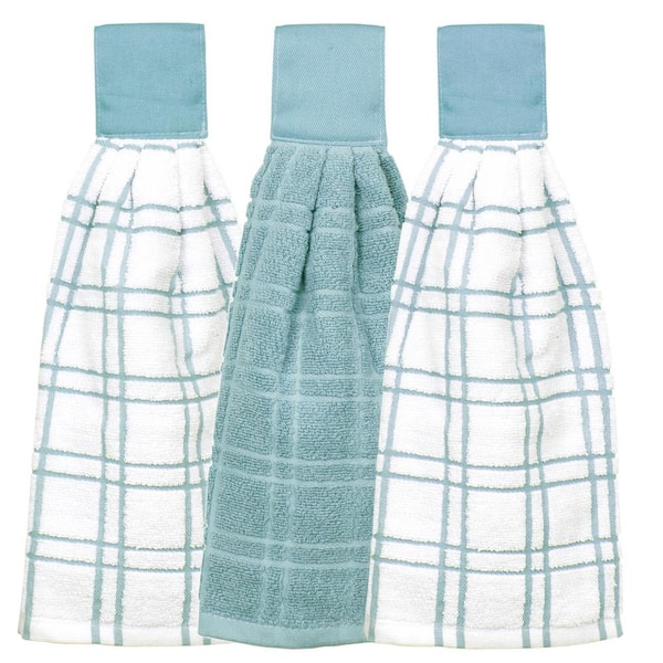 RITZ Dew Solid and Multi-Check Tie Towel Set (3-Pack)