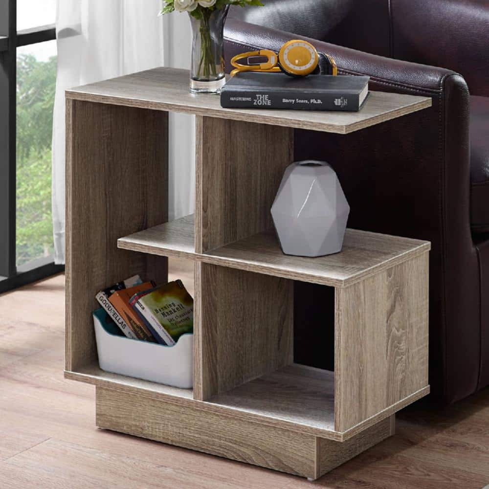 Dark Taupe Particle Board Kitchen Cart with Storage