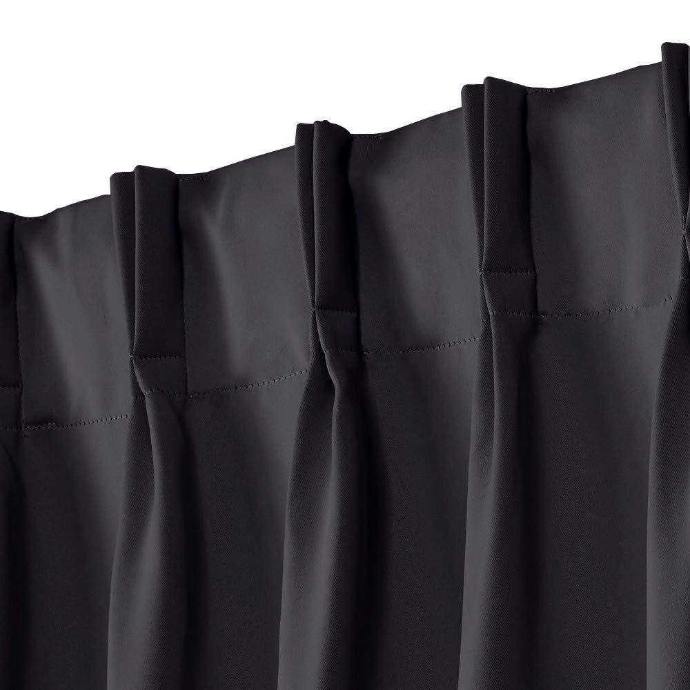 Charcoal Blackout Pinch Pleat Linen-Blend Curtain Panels