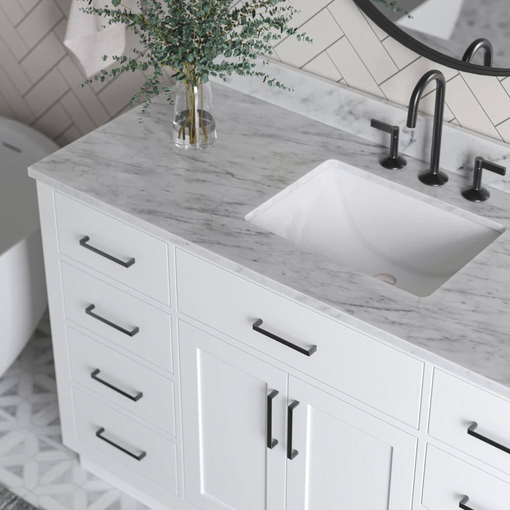 Hepburn 55" White Freestanding Single Basin Vanity Set